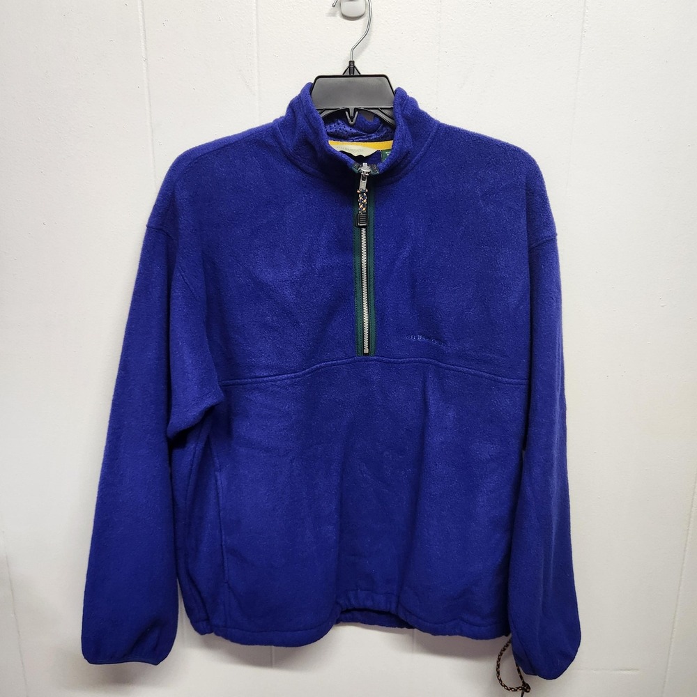 G.H. Bass & Co. Pullover Mens XL Blue Fleece Half Zip Outdoors USA Vintage Style